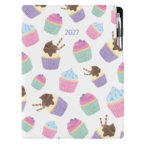 Kalendarz książkowy DESIGN dzienny A4 2027 polski - Cupcake
