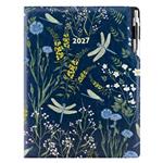 Kalendarz książkowy DESIGN dzienny A4 2027 polski - granatowy - ważki