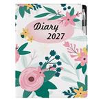 Kalendarz książkowy DESIGN dzienny A4 2027 polski - Kwiaty