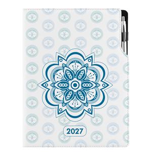 Kalendarz książkowy DESIGN dzienny A4 2027 polski - Mandala niebieska