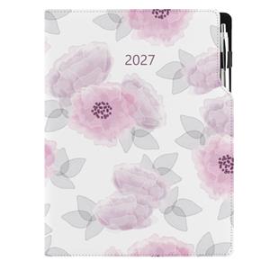 Kalendarz książkowy DESIGN dzienny A4 2027 polski - Piwonia