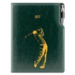 Kalendarz książkowy DESIGN dzienny A4 2027 polski - zielony - Golf mężczyźni