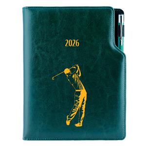 Kalendarz książkowy DESIGN dzienny A5 2026 czeski - zielony - Golf mężczyźni