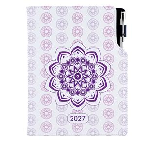 Kalendarz książkowy DESIGN dzienny A5 2027 polski - Mandala fioletowa