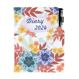 Kalendarz książkowy DESIGN dzienny B6 2024 polski - Jesienne kwiaty