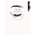 Kalendarz książkowy DESIGN dzienny B6 2025 polski - Kosmetyczny Eyelashes