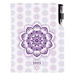 Kalendarz książkowy DESIGN dzienny B6 2025 polski - Mandala fioletowa