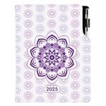 Kalendarz książkowy DESIGN dzienny B6 2025 polski - Mandala fioletowa