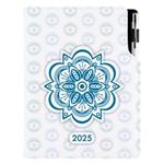 Kalendarz książkowy DESIGN dzienny B6 2025 polski - Mandala niebieska