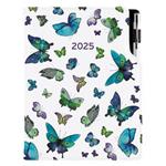 Kalendarz książkowy DESIGN dzienny B6 2025 polski - Niebieskie motyle