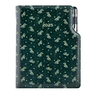 Kalendarz książkowy DESIGN dzienny B6 2025 - zielony - gałązki