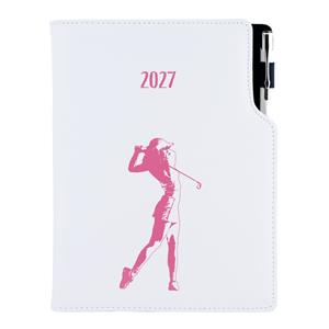 Kalendarz książkowy DESIGN dzienny B6 2027 polski - biały - Golf kobiety