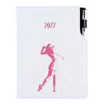 Kalendarz książkowy DESIGN dzienny B6 2027 polski - biały - Golf kobiety 