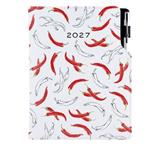 Kalendarz książkowy DESIGN dzienny B6 2027 polski - Chili