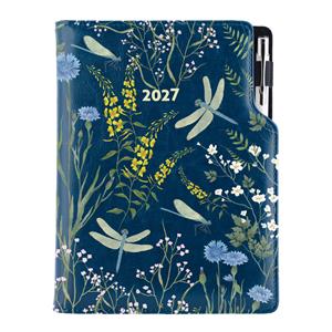 Kalendarz książkowy DESIGN dzienny B6 2027 polski - granatowy - ważki