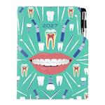 Kalendarz książkowy DESIGN dzienny B6 2027 polski - miętowy - Dentysta 