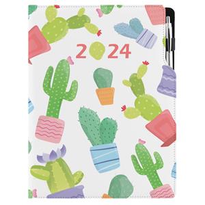 Kalendarz książkowy DESIGN tygodniowy A4 2024 polski - Kaktus