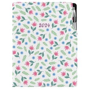 Kalendarz książkowy DESIGN tygodniowy A4 2024 polski - Wiosenne kwiaty
