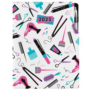 Kalendarz książkowy DESIGN tygodniowy A4 2025 polski - Hairdresser