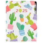 Kalendarz książkowy DESIGN tygodniowy A4 2025 polski - Kaktus