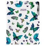 Kalendarz książkowy DESIGN tygodniowy A4 2025 polski - Niebieskie motyle
