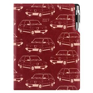 Kalendarz książkowy DESIGN tygodniowy A4 2027 polski - bordo - Maluch