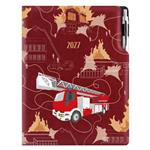 Kalendarz książkowy DESIGN tygodniowy A4 2027 polski - bordo - Straż