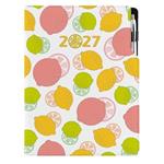 Kalendarz książkowy DESIGN tygodniowy A4 2027 polski - Cytryna 