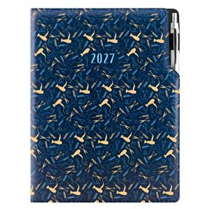 Kalendarz książkowy DESIGN tygodniowy A4 2027 polski - granatowy - Fryzjer