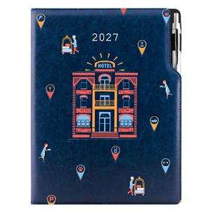Kalendarz książkowy DESIGN tygodniowy A4 2027 polski - granatowy - Hotel