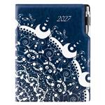 Kalendarz książkowy DESIGN tygodniowy A4 2027 polski - granatowy - ornament 