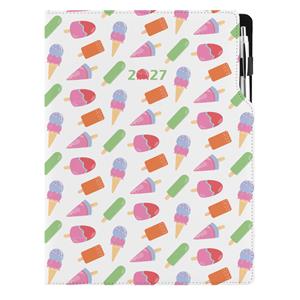 Kalendarz książkowy DESIGN tygodniowy A4 2027 polski - Lody