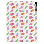 Kalendarz książkowy DESIGN tygodniowy A4 2027 polski - Lody 