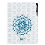 Kalendarz książkowy DESIGN tygodniowy A4 2027 polski - Mandala niebieska