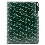 Kalendarz książkowy DESIGN tygodniowy A4 2027 polski - zielony - gałązki 