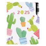 Kalendarz książkowy DESIGN tygodniowy A5 2025 polski - Kaktus