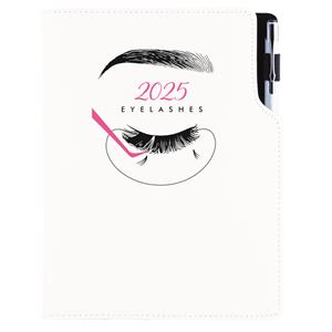 Kalendarz książkowy DESIGN tygodniowy A5 2025 polski - Kosmetyczny Eyelashes