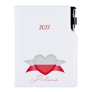 Kalendarz książkowy DESIGN tygodniowy A5 2027 polski - biały - Polska - flaga