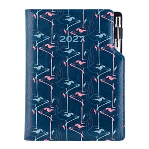 Kalendarz książkowy DESIGN tygodniowy A5 2027 polski - granatowy - Flamingo