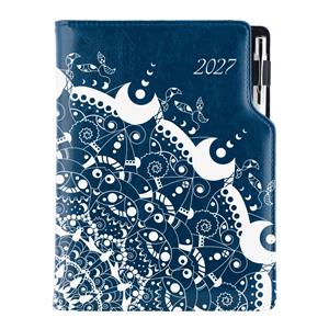Kalendarz książkowy DESIGN tygodniowy A5 2027 polski - granatowy - ornament
