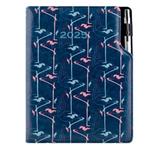 Kalendarz książkowy DESIGN tygodniowy B5 2025 polski - granatowy - Flamingo