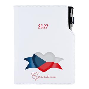Kalendarz książkowy DESIGN tygodniowy B5 2027 polski - biały - Czeska - flaga