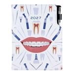 Kalendarz książkowy DESIGN tygodniowy B5 2027 polski - biały - Dentysta 
