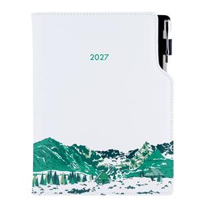 Kalendarz książkowy DESIGN tygodniowy B5 2027 polski - biały - Góry