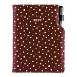 Kalendarz książkowy DESIGN tygodniowy B5 2027 polski - brązowy - kropki 