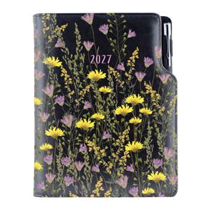 Kalendarz książkowy DESIGN tygodniowy B5 2027 polski - czarny - łąka