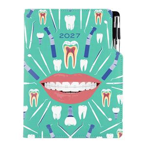 Kalendarz książkowy DESIGN tygodniowy B5 2027 polski - miętowy - Dentysta