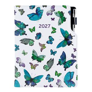 Kalendarz książkowy DESIGN tygodniowy B5 2027 polski - Niebieskie motyle