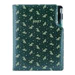 Kalendarz książkowy DESIGN tygodniowy B5 2027 polski - zielony - gałązki 