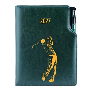 Kalendarz książkowy DESIGN tygodniowy B5 2027 polski - zielony - Golf mężczyźni